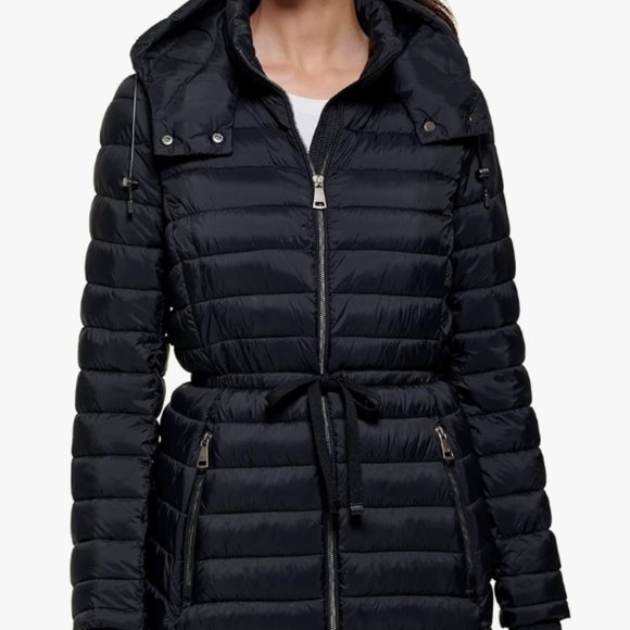 NEW DKNY Womens Comfort Soft Packable Puffer Outwear Jacket Sz L black - Picture 2 of 6